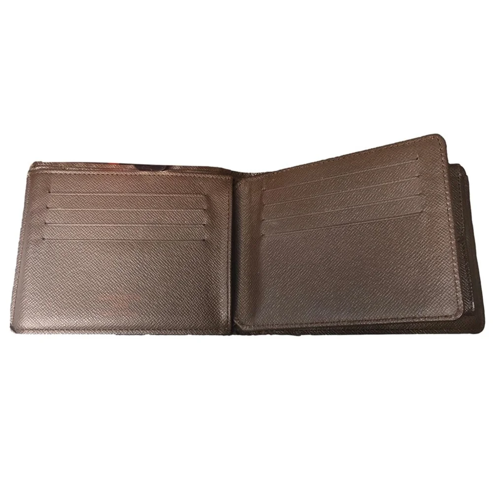 Men LOUIS VUITTON Damier Ebene Portefeiulle Florin Bifold Brown Checkered Wallet